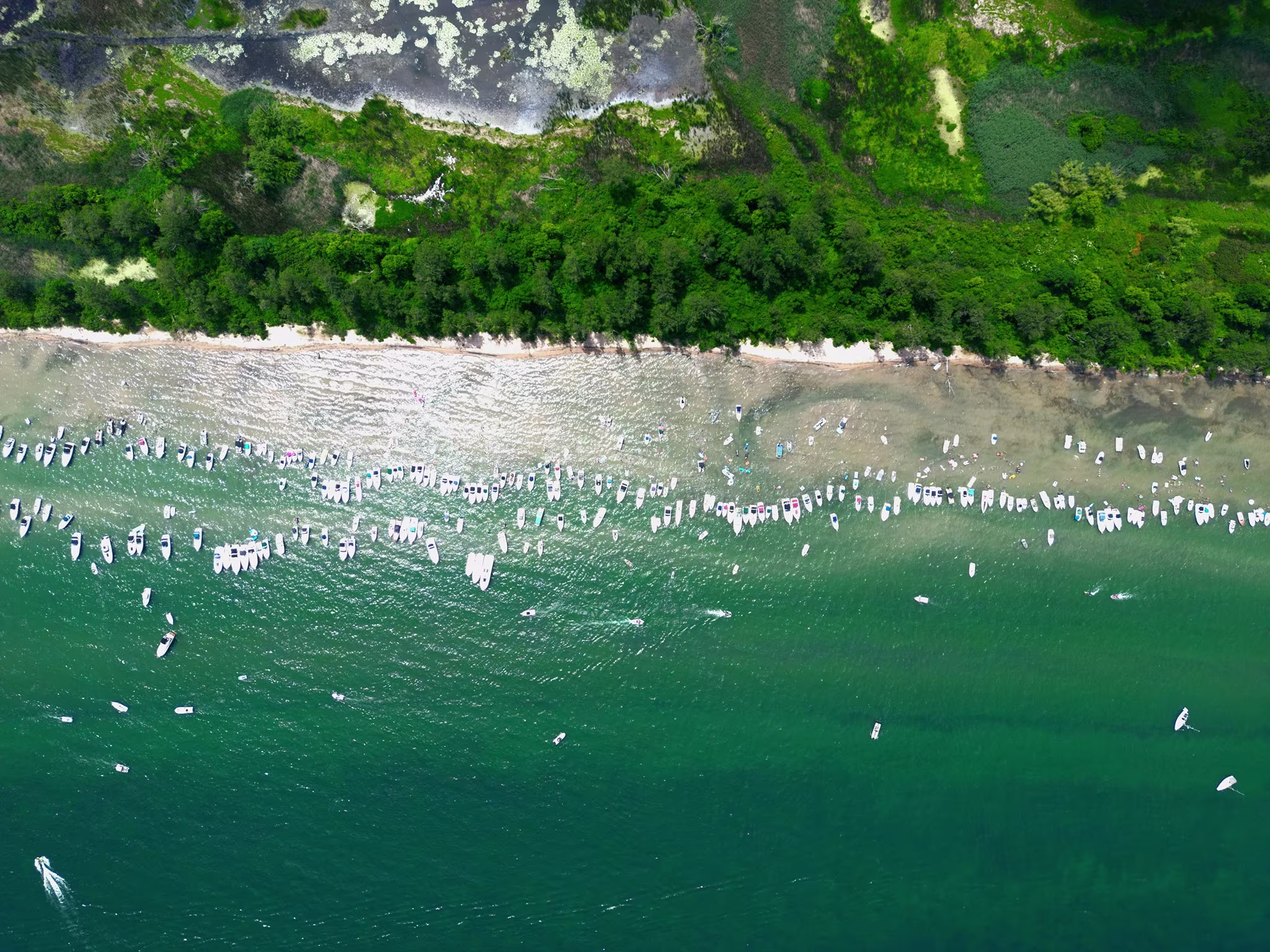 Boats gathering at Long Point