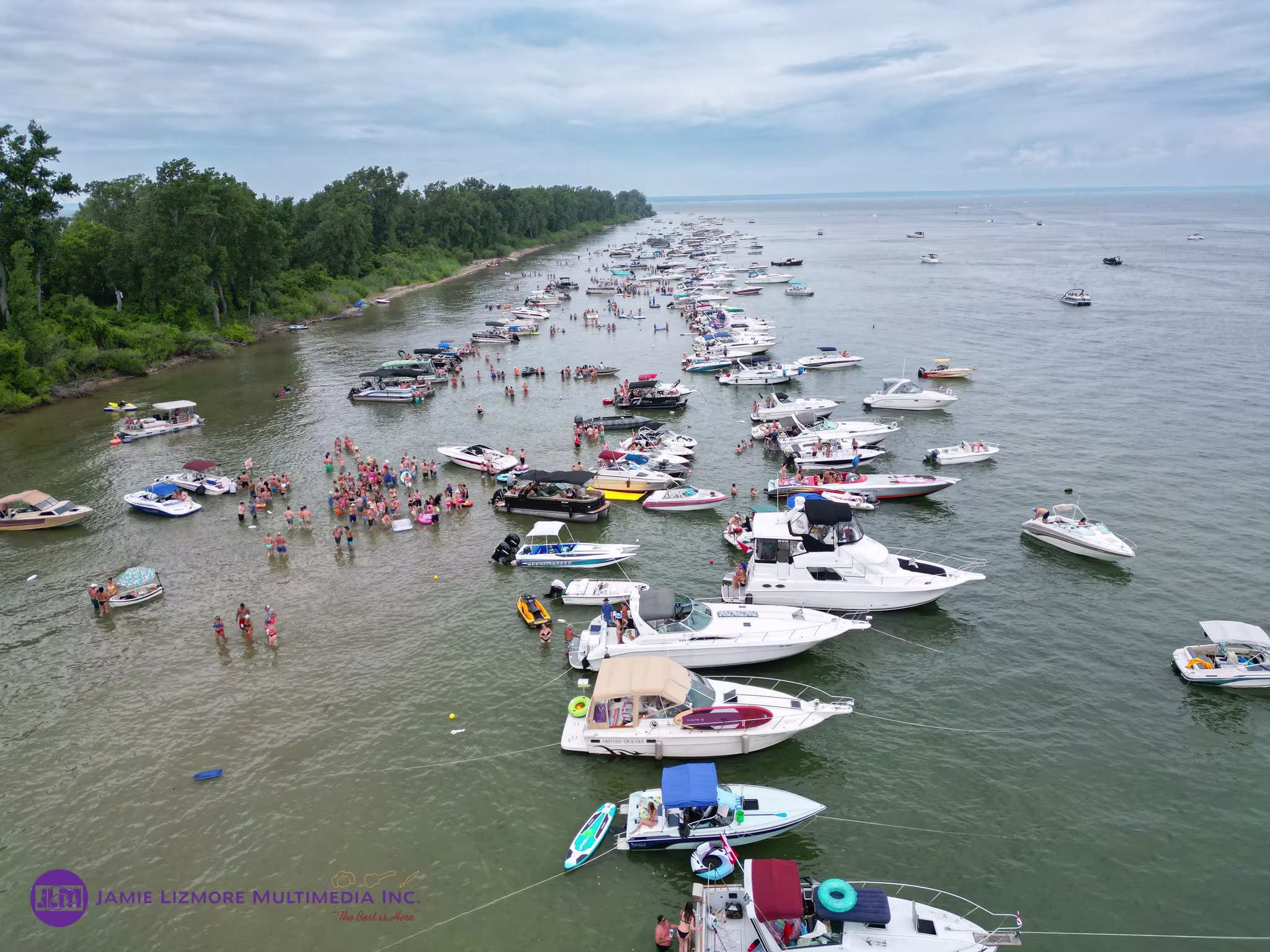 Aerial drone shot between 2pm and 3pm on the day of the event